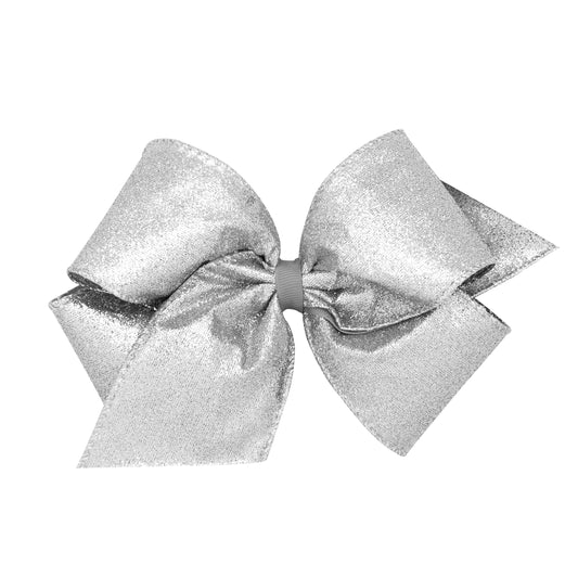 Silver Glitter Hair Bow