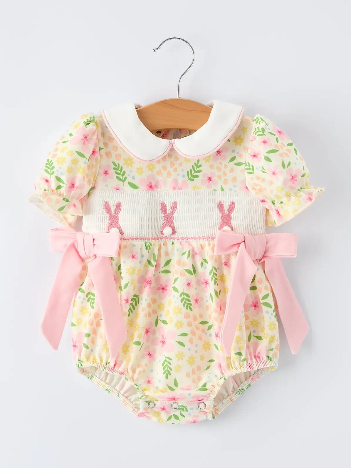 Easter Bunny Yellow Floral Romper