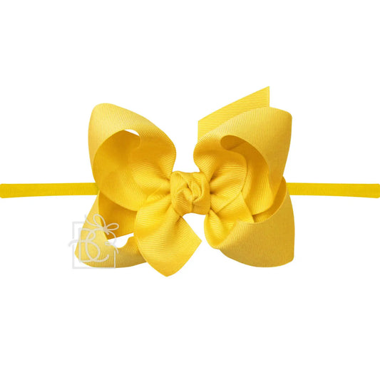 4.5" Headband w/Bow - Yellow