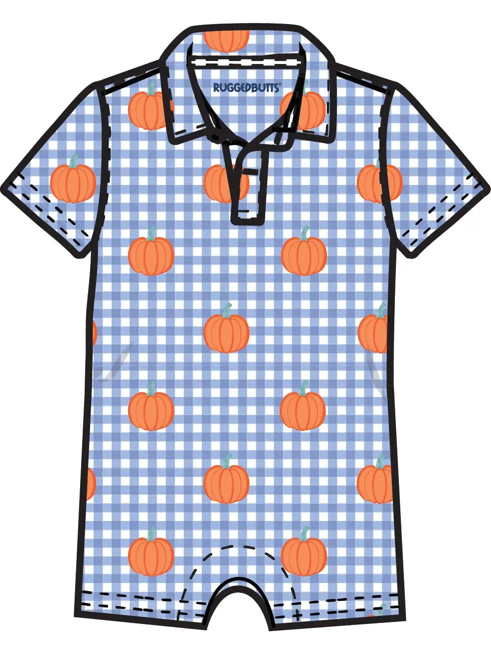 Pumpkin Patch Performance Polo Romper