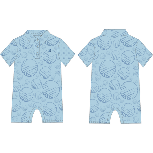 Blue Golf Balls Romper