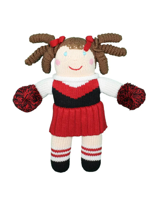 Cheerleader Knit Doll Rattle 7"