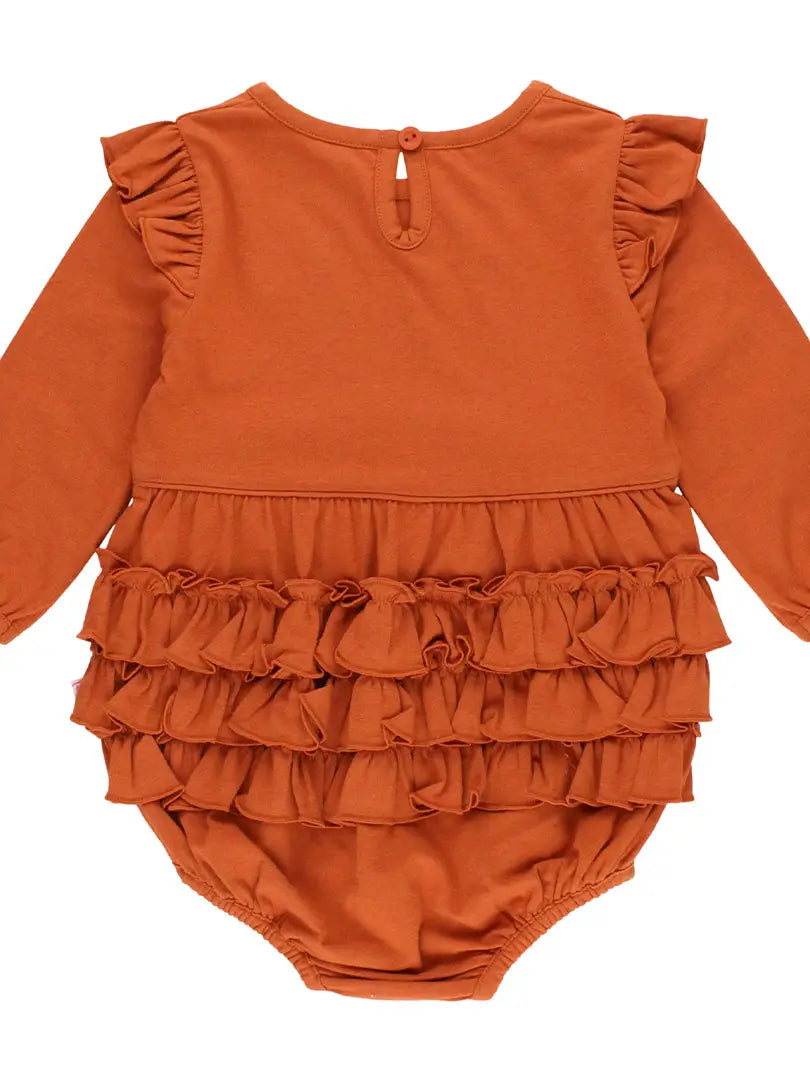 Rust Flutter Bubble Romper