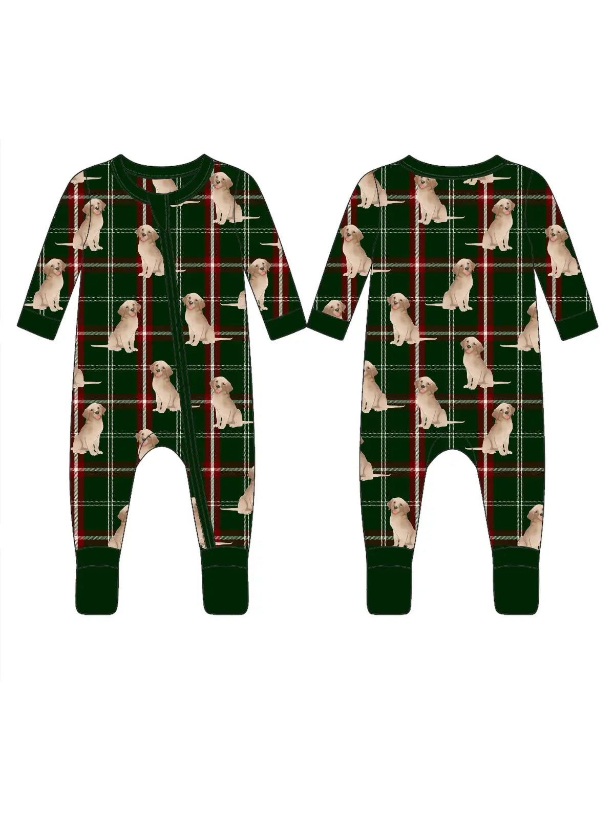 Christmas Retrievers Zip Romper
