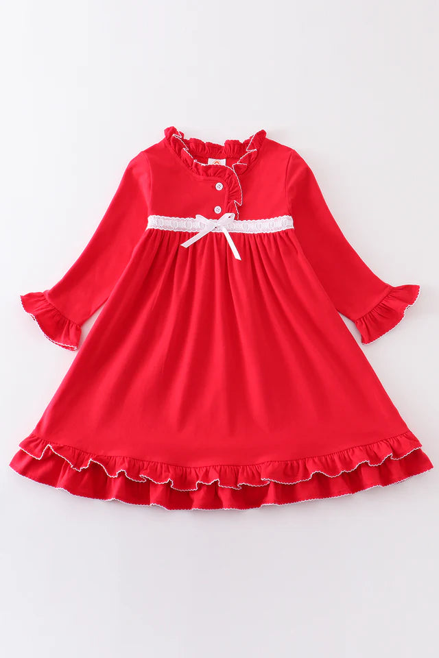 Red Ruffle Nightgown