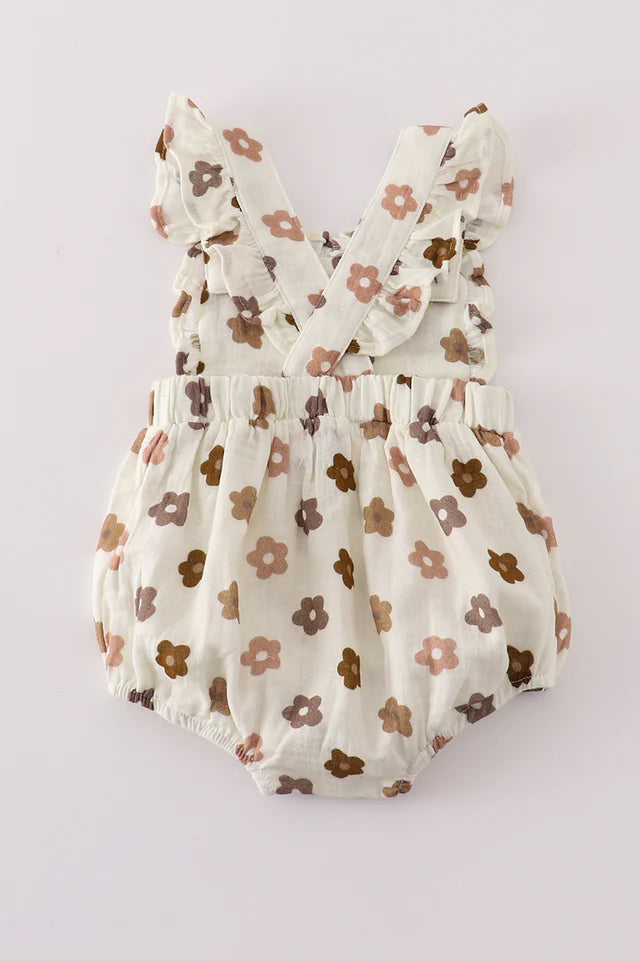 Khaki Floral Muslin Bubble