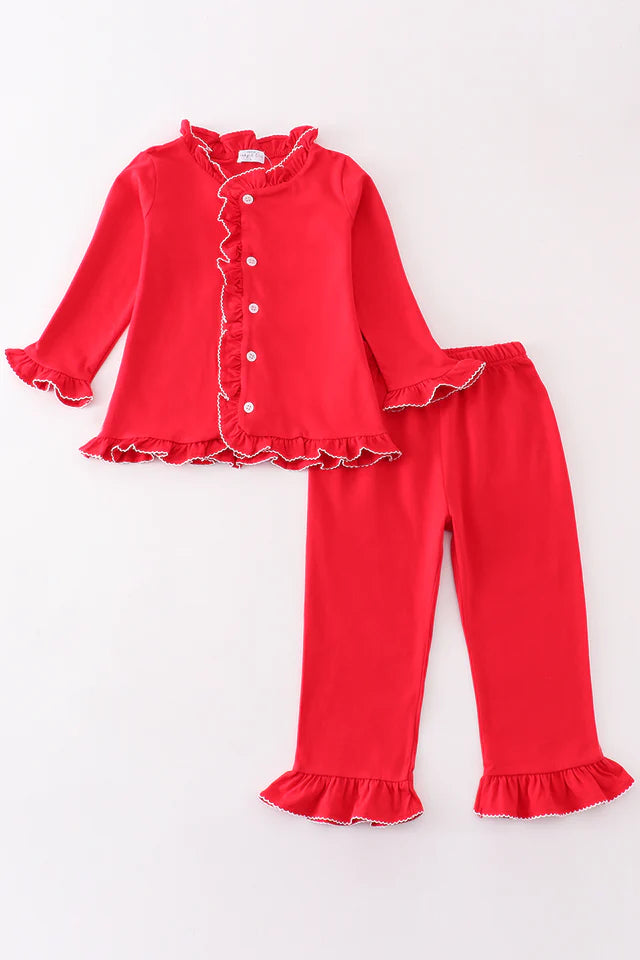 Red Ruffle Pajama Set