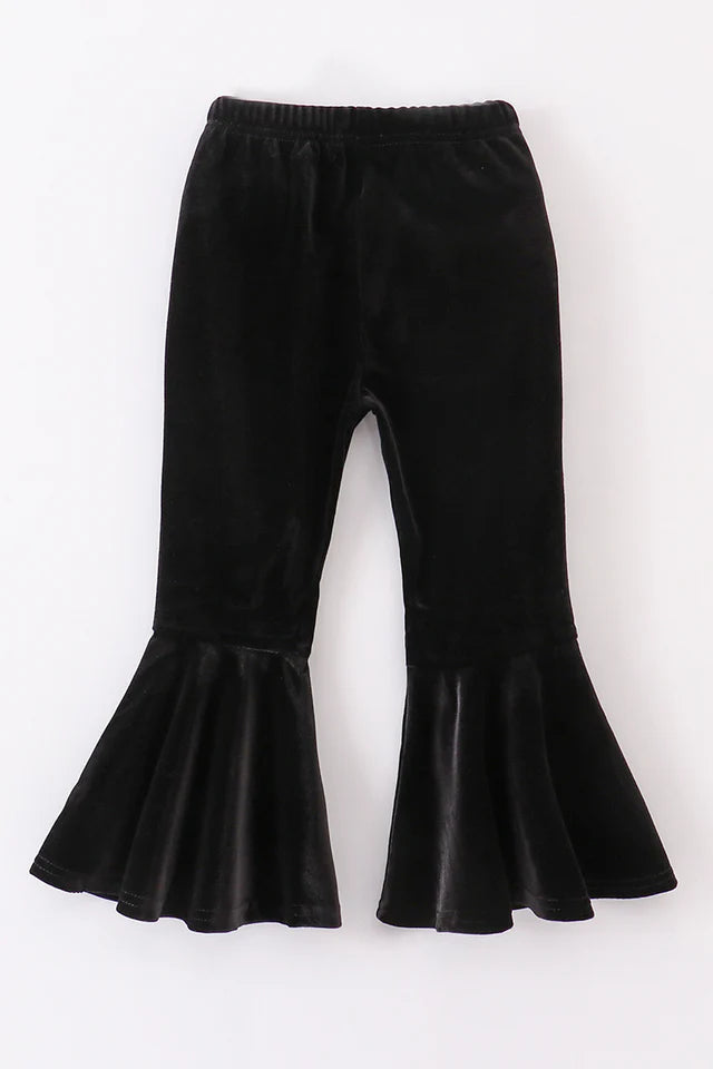 Black Velvet Bell Pants