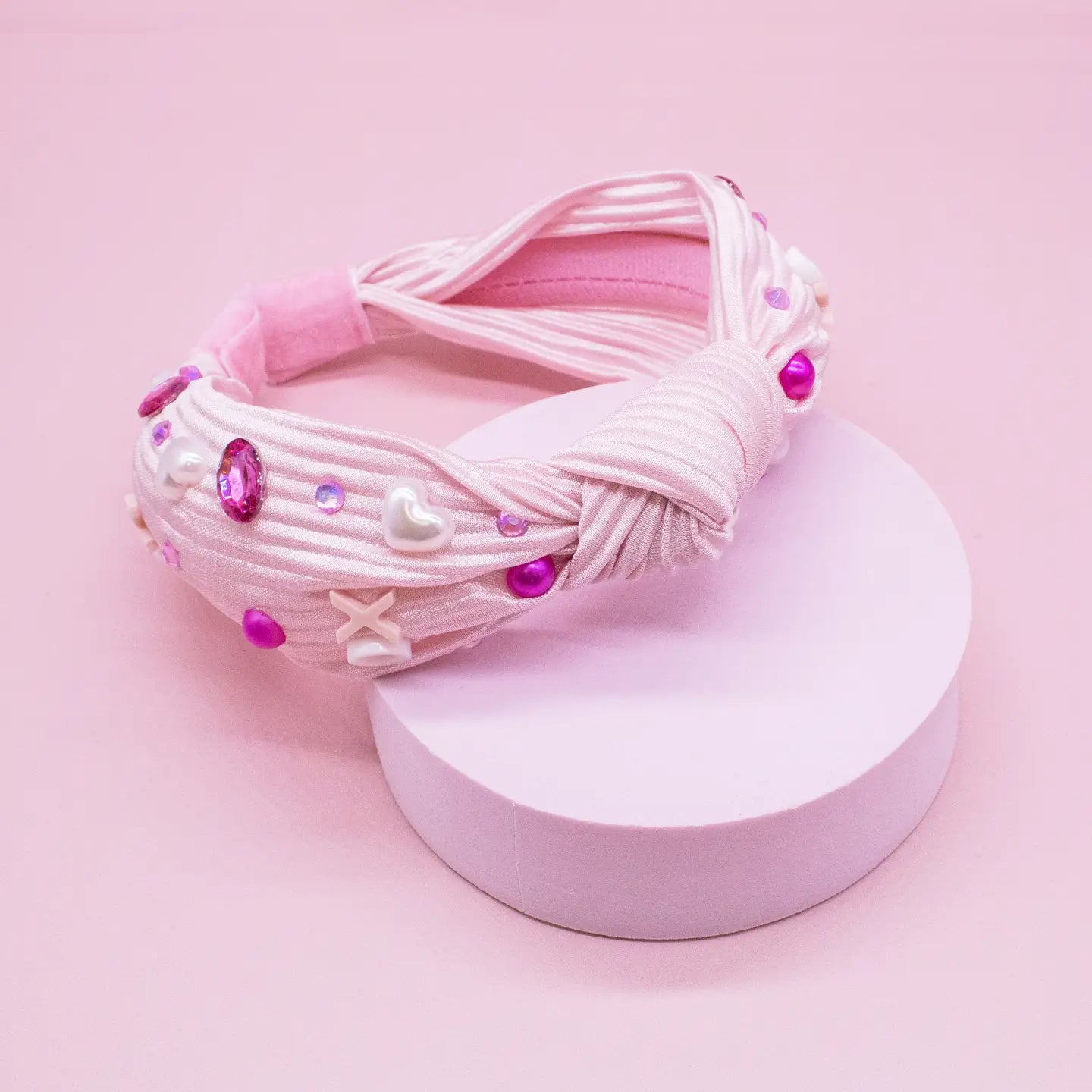 Embellished Knot Headband - Beaded Valentine's Day