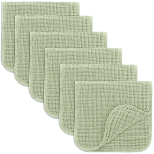 Muslin Burp Cloth Set (6) - Sage