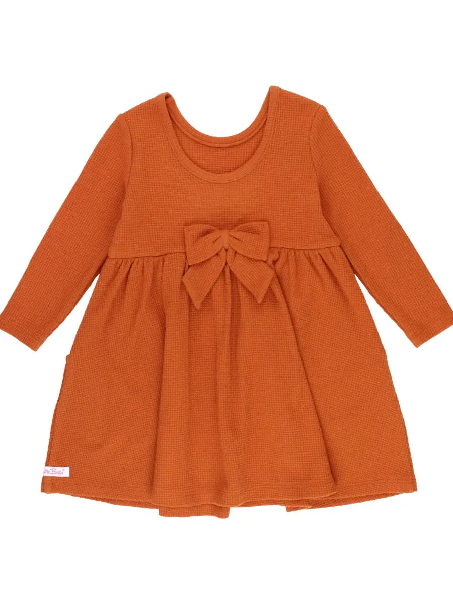 Rust Waffle Knit Twirl Dress