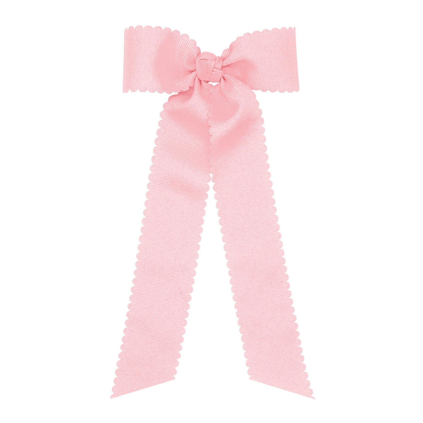 Grosgrain Scalloped Streamer Hair Bow - Pink