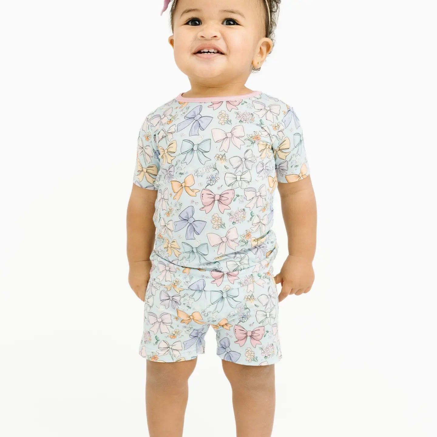 Spring Bows Bamboo Shorts Set