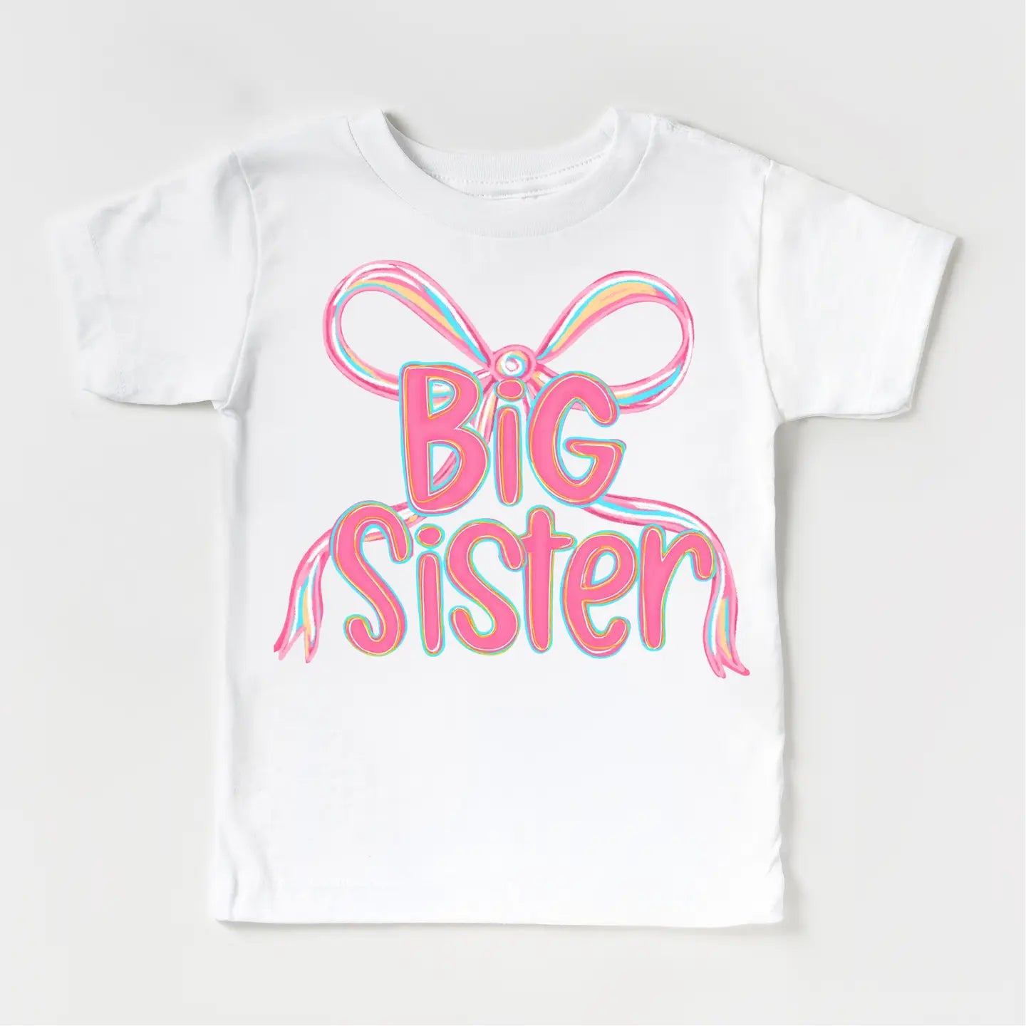 Big Sister Ribbon Tee - White