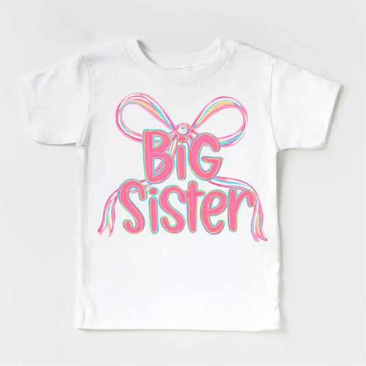 Big Sister Ribbon Tee - White