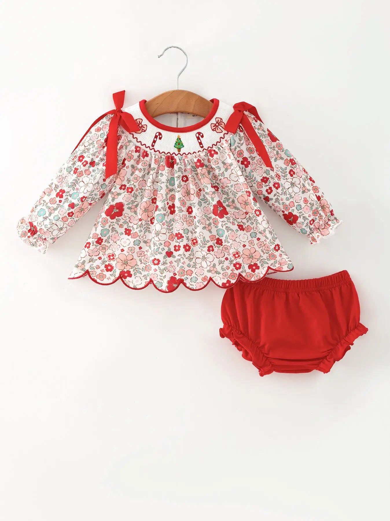 Christmastime Smock Bloomer Set
