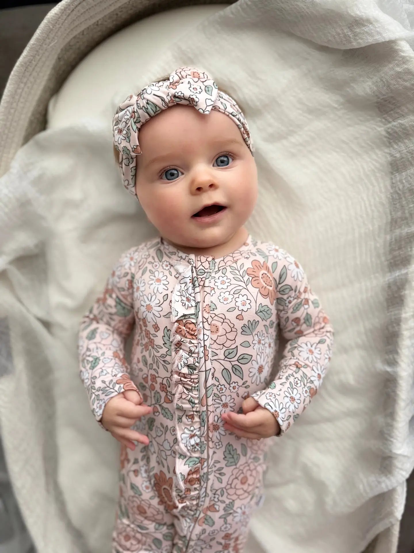 Autumn Blossom Ruffle Romper