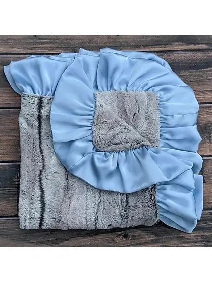 Silver Fox Blue Receiving Blanket