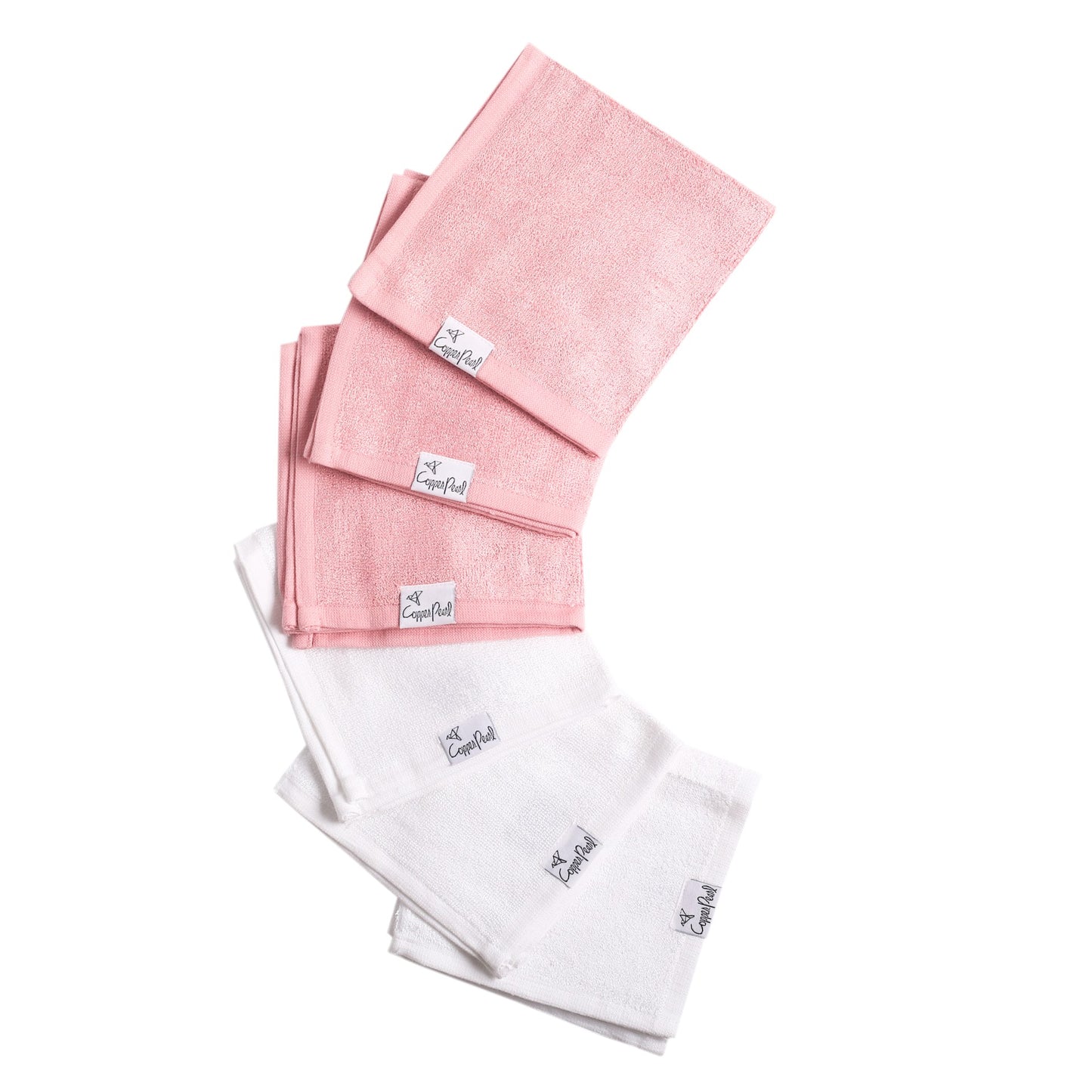 Copper Pearl Washcloths (6-pack) - Pink/White