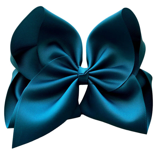 5 Inch Fall Blue Hair Bow