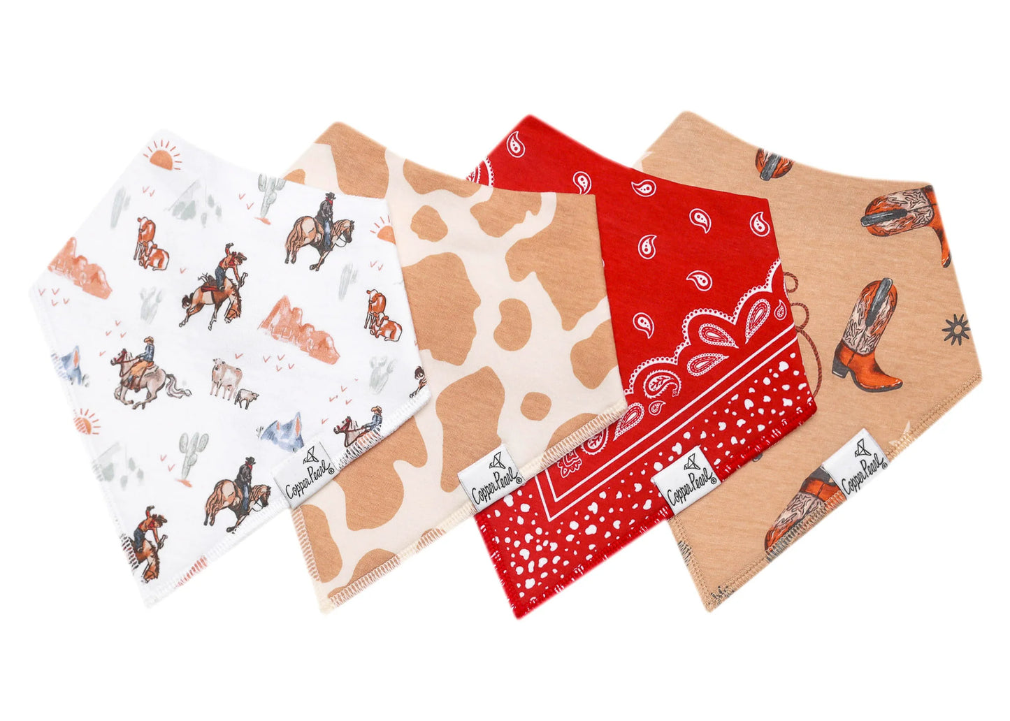 Copper Pearl Bandana Bib Set (4-pack) - Boone