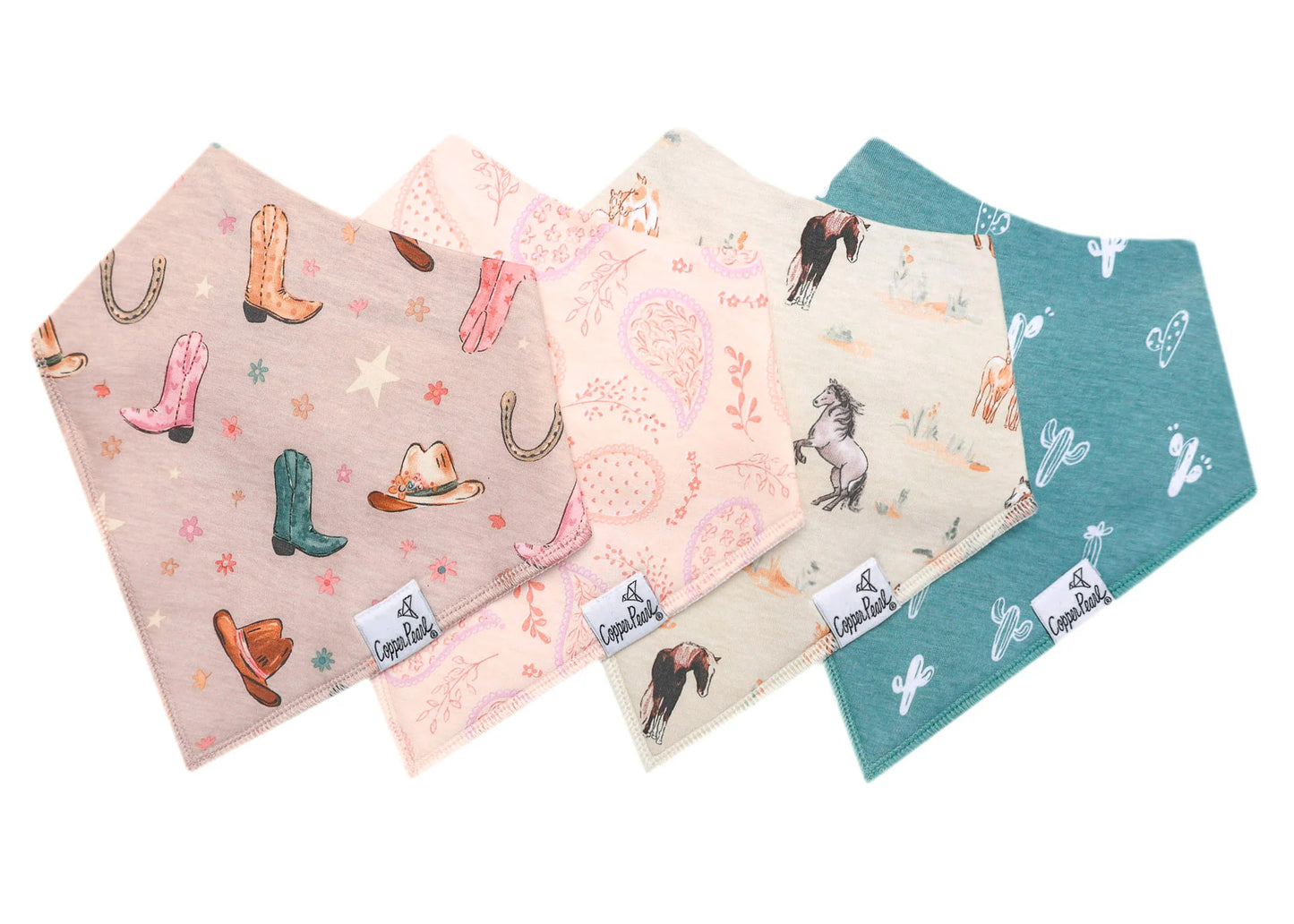 Copper Pearl Bandana Bib Set (4-pack) - Cheyenne