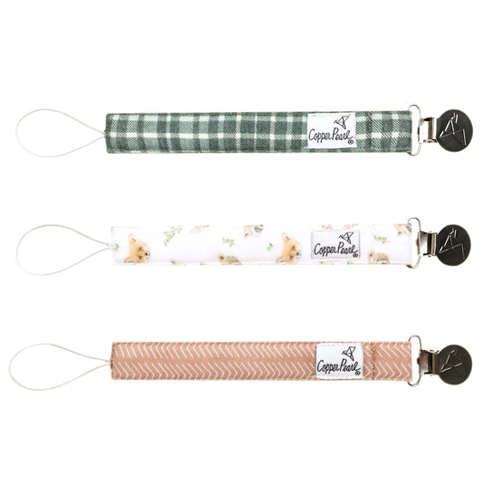 Copper Pearl Binky Clips (Set of 3) - Wilder