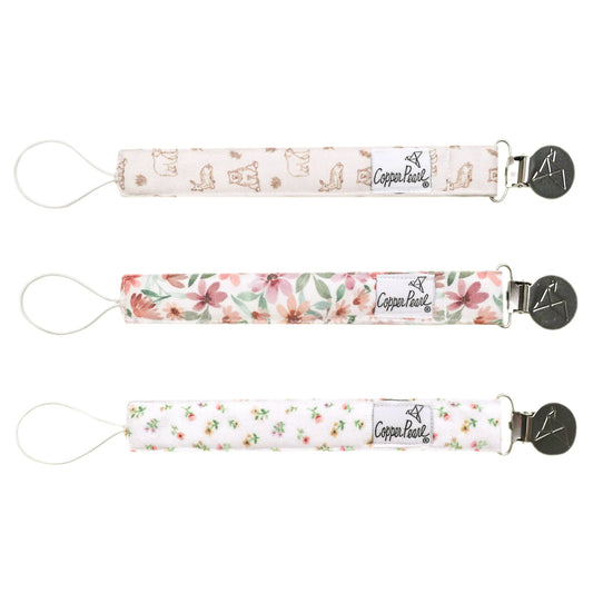 Copper Pearl Binky Clips (Set of 3) - Natalie