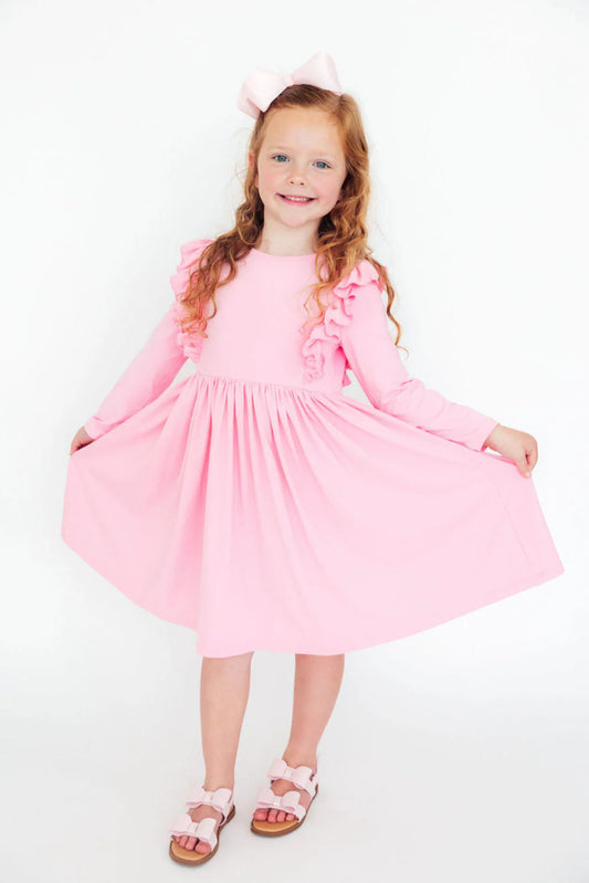 Bubblegum Pink Ruffle Twirl Dress