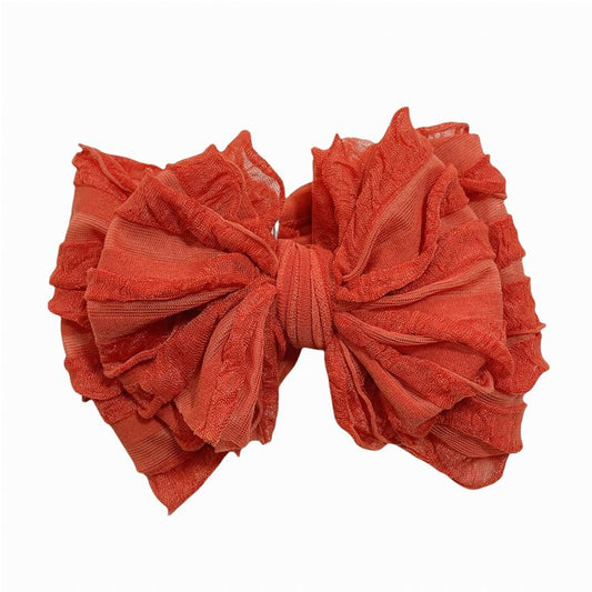 Ruffled Headband - burnt orange