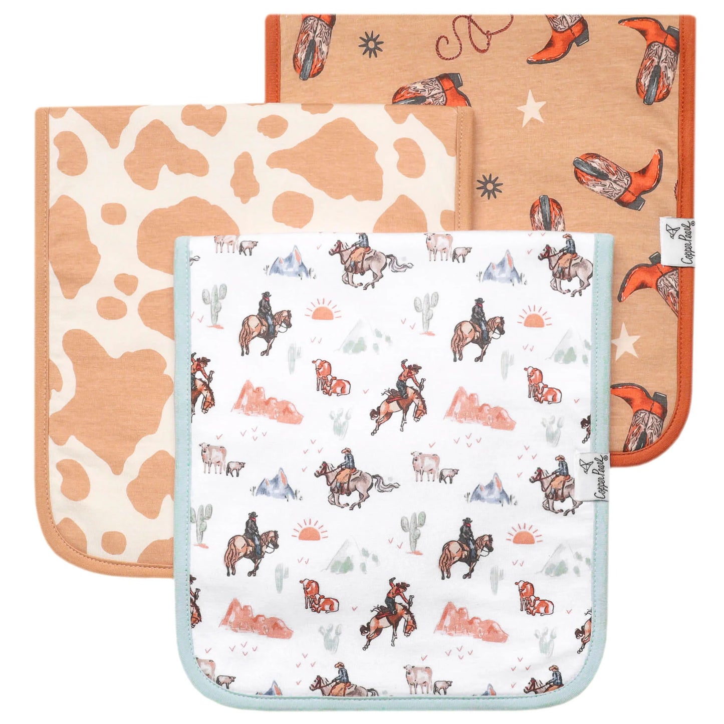 Copper Pearl Burp Cloth Set (3-pack) - Boone