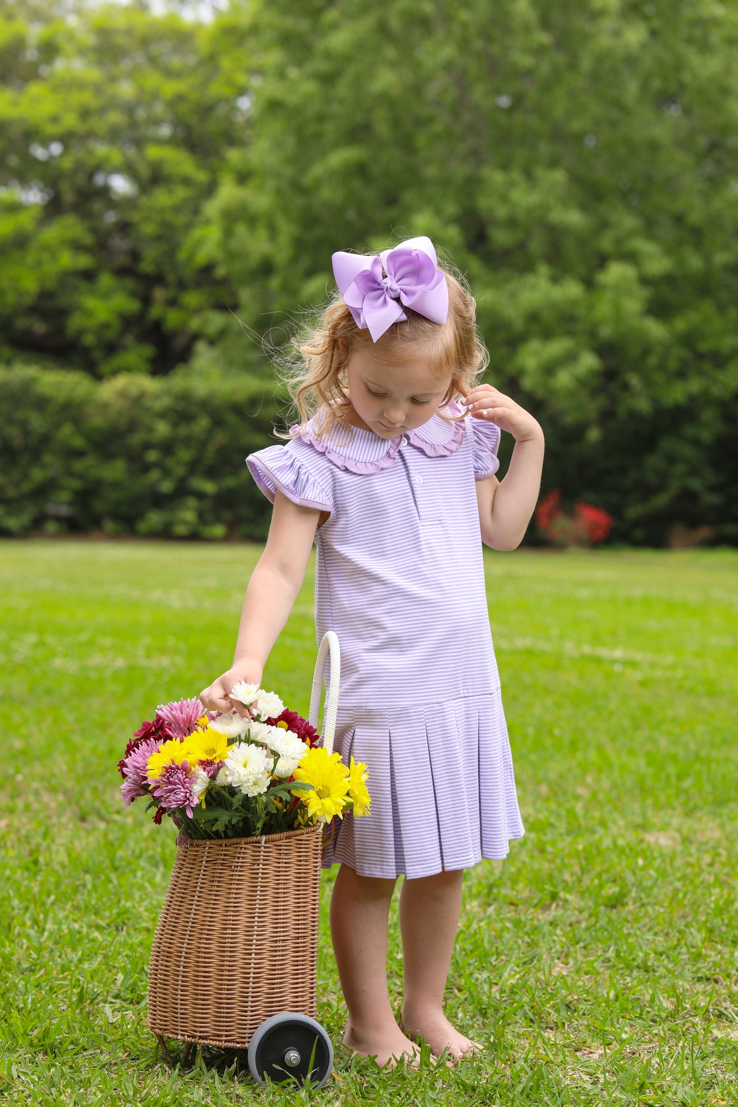 Camilla Dress - Lavender Stripe