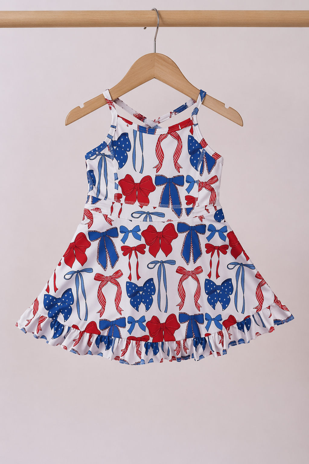 4th of July Bows Active Dress with Shorts