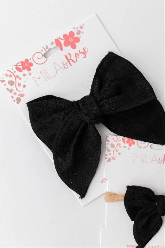 Classic Hair Bow - Black