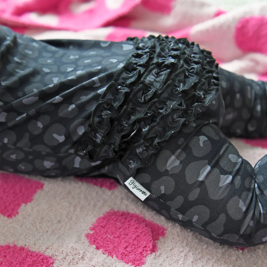 Ash Black Leopard Ruffle Zip