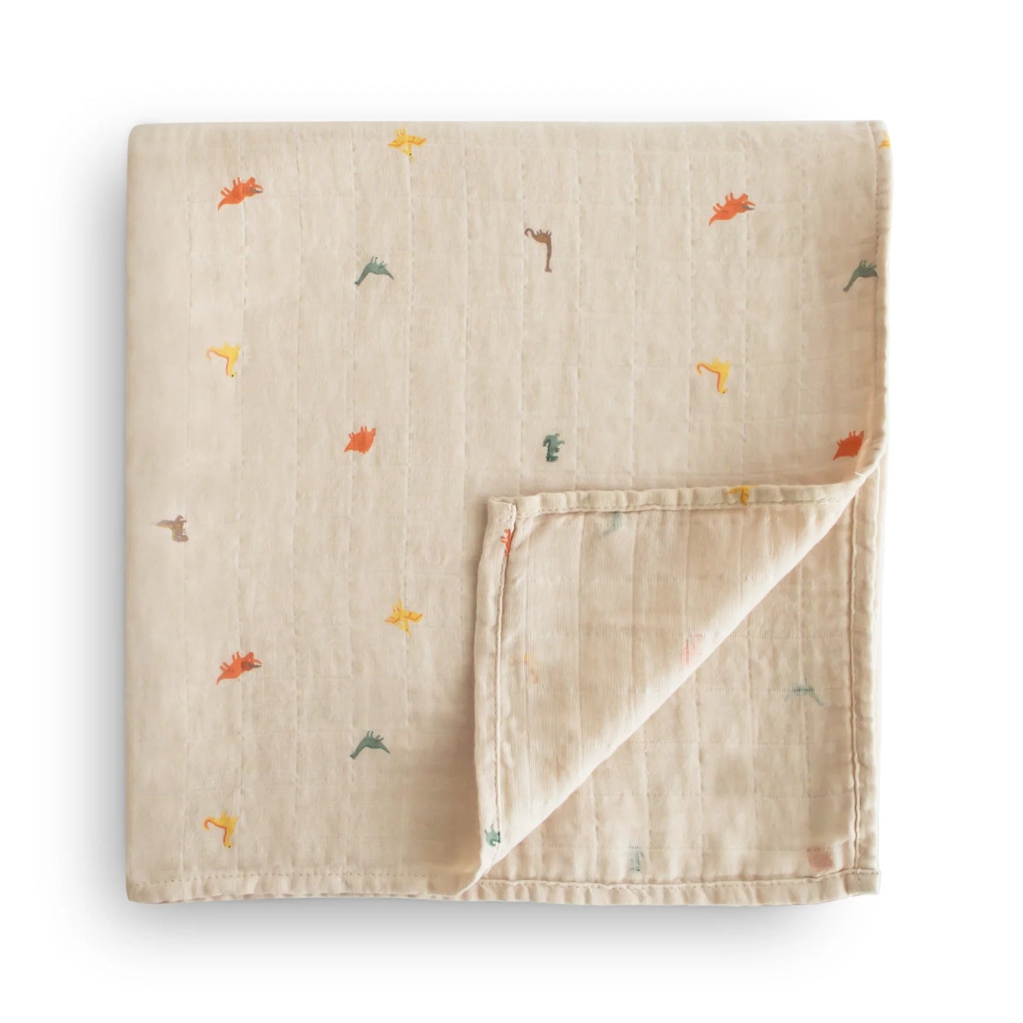 Muslin Swaddle Blanket Organic Cotton  - Dinosaur