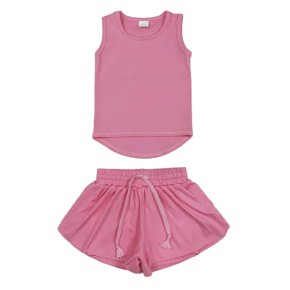 Pink Sports Shorts Set