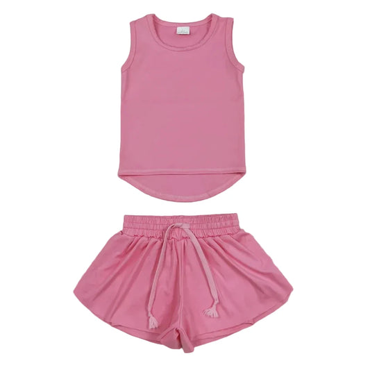Pink Sports Shorts Set
