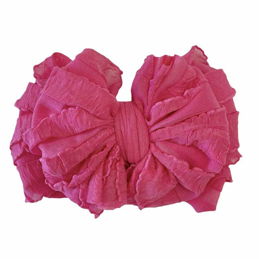 Ruffled Headband - Hot Pink