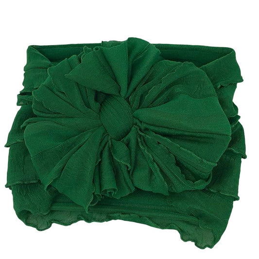 Ruffled Headband - Christmas green