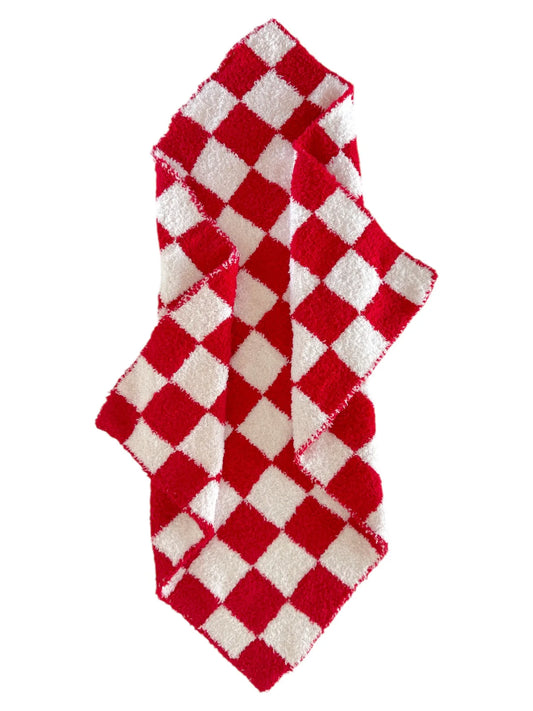 Phufy Bliss Checker Mini Blanket-Red