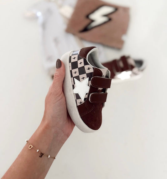 Brown Lightning Bolt Shoe