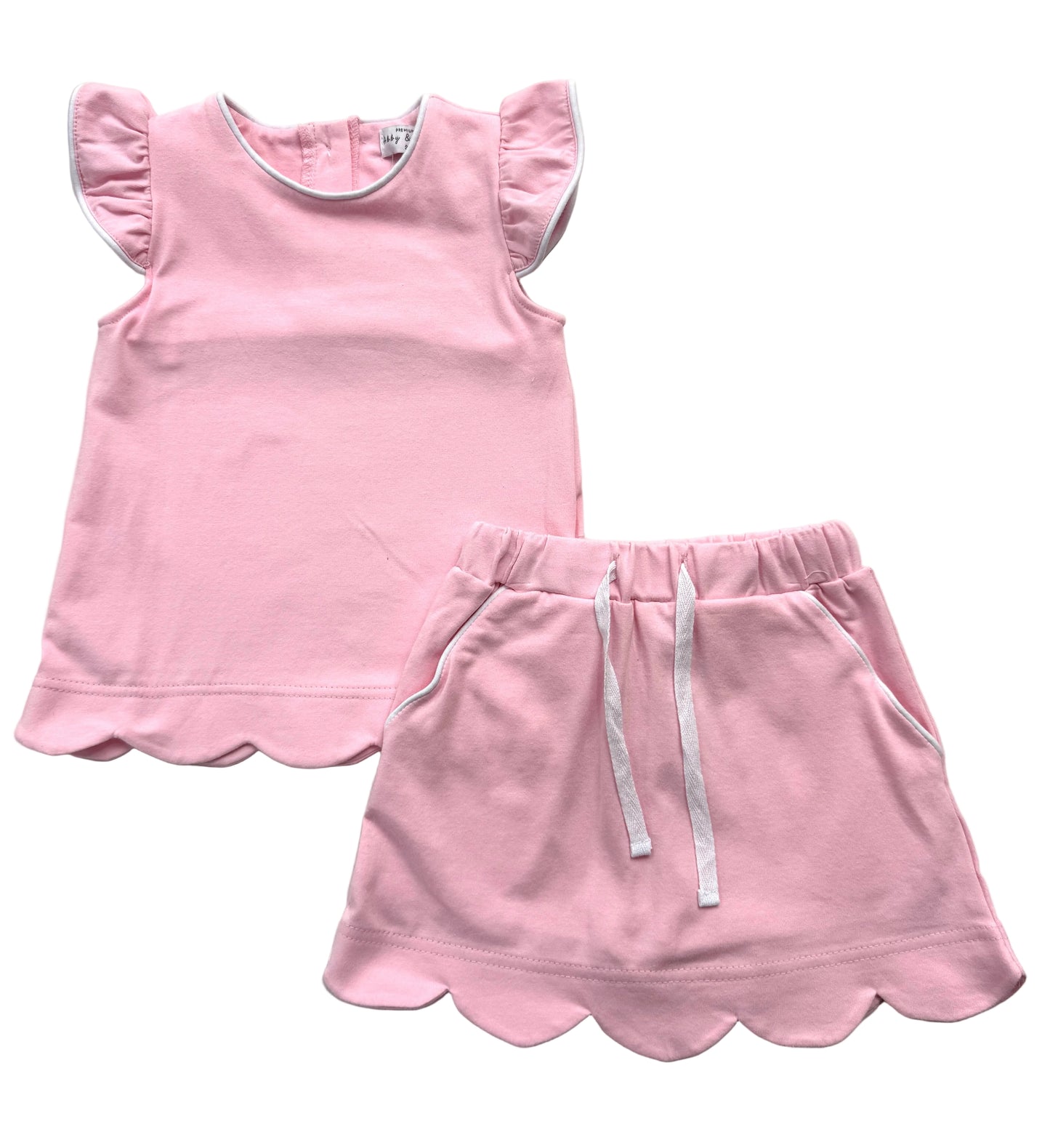 Pink Scallop Skort Set