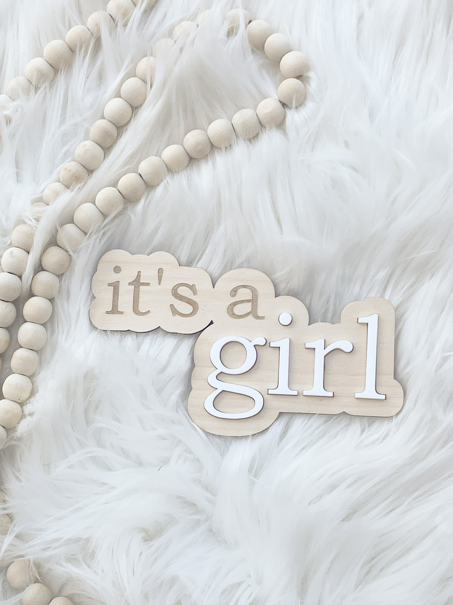 Raised It's a Girl Announcement Prop