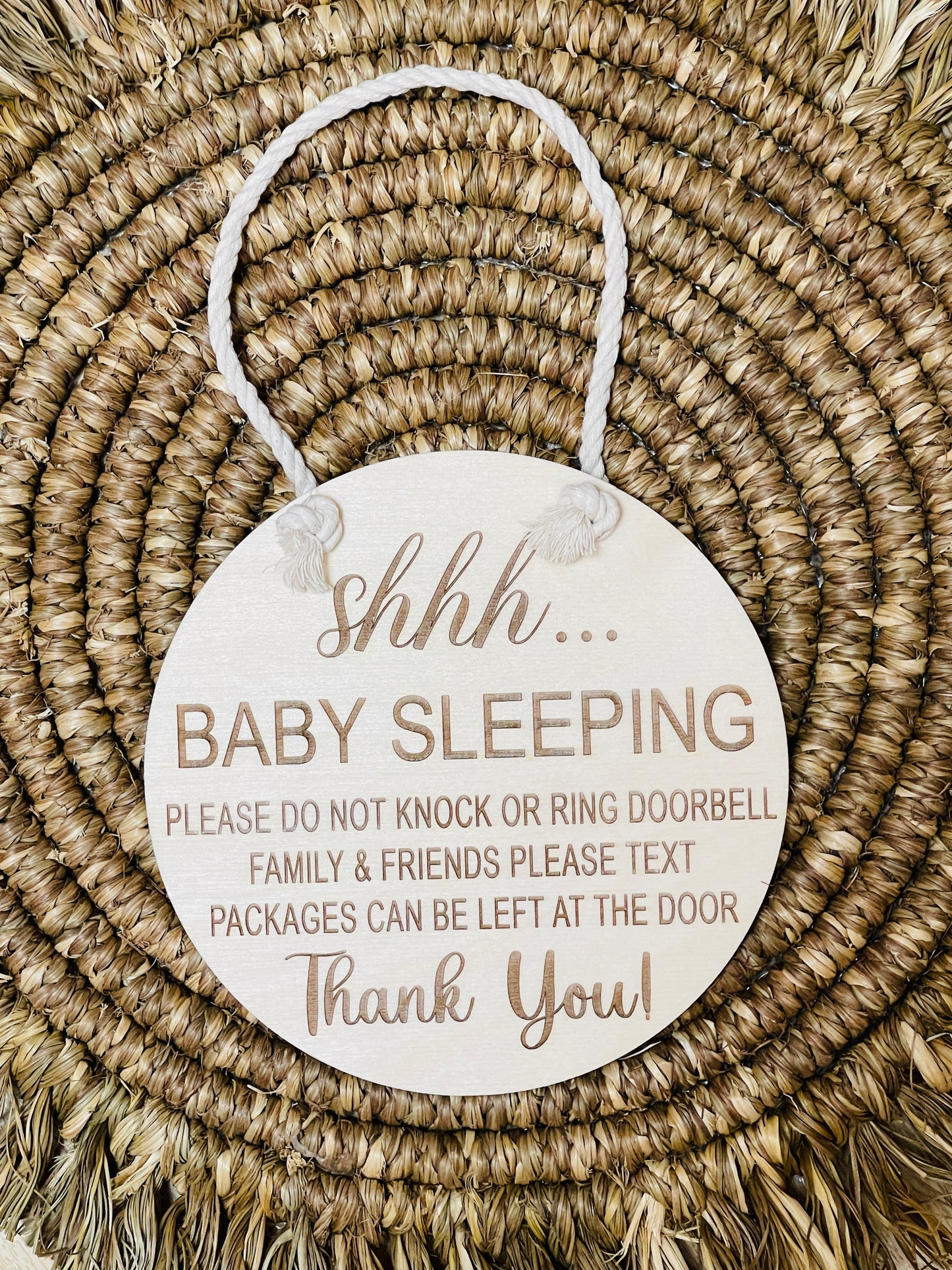 SSSHH!  Baby Sleeping Door Hanger