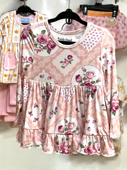 Pink Floral Dress w/shorts