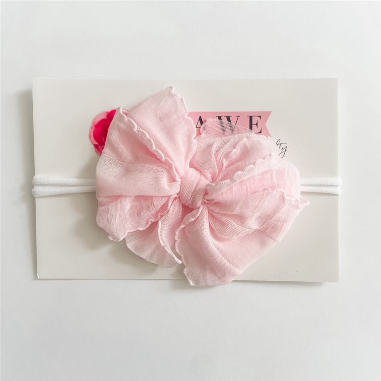 Mini Ruffled Headband - perfect pink