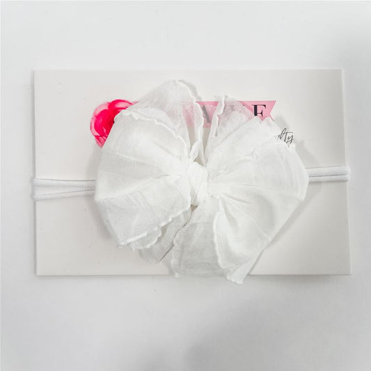 Mini Ruffled Headband - off white