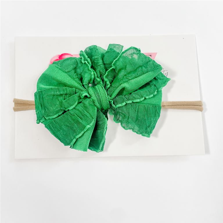 Mini Ruffled Headband - green