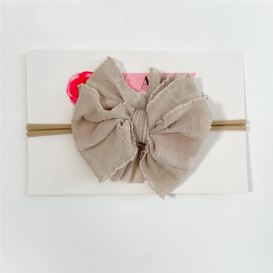 Mini Ruffled Headband - champagne